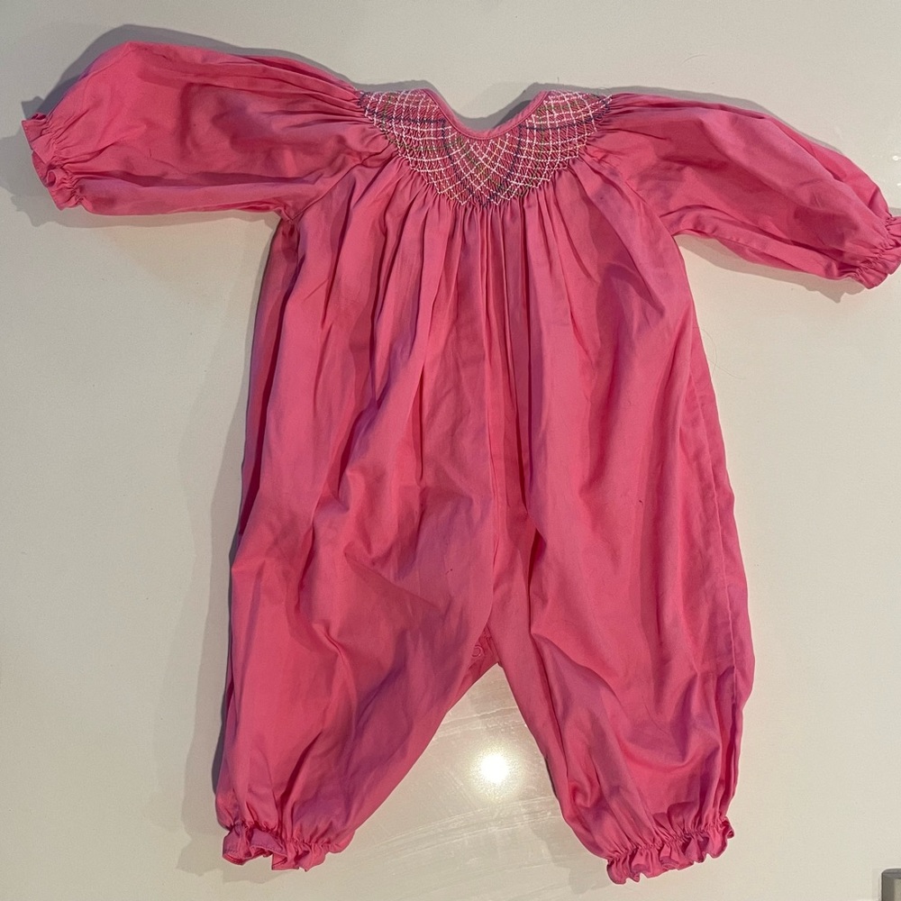 Petit Pomme 9m Smocked Romper